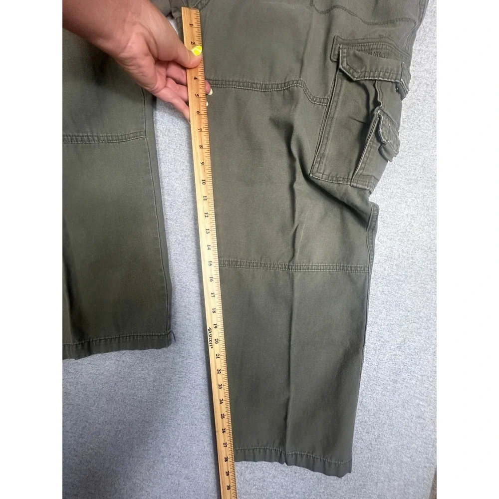 VTG Guide Gear Cargo Pant 40x30 Olive Green Canvas Utility Work Trousers Grunge‎